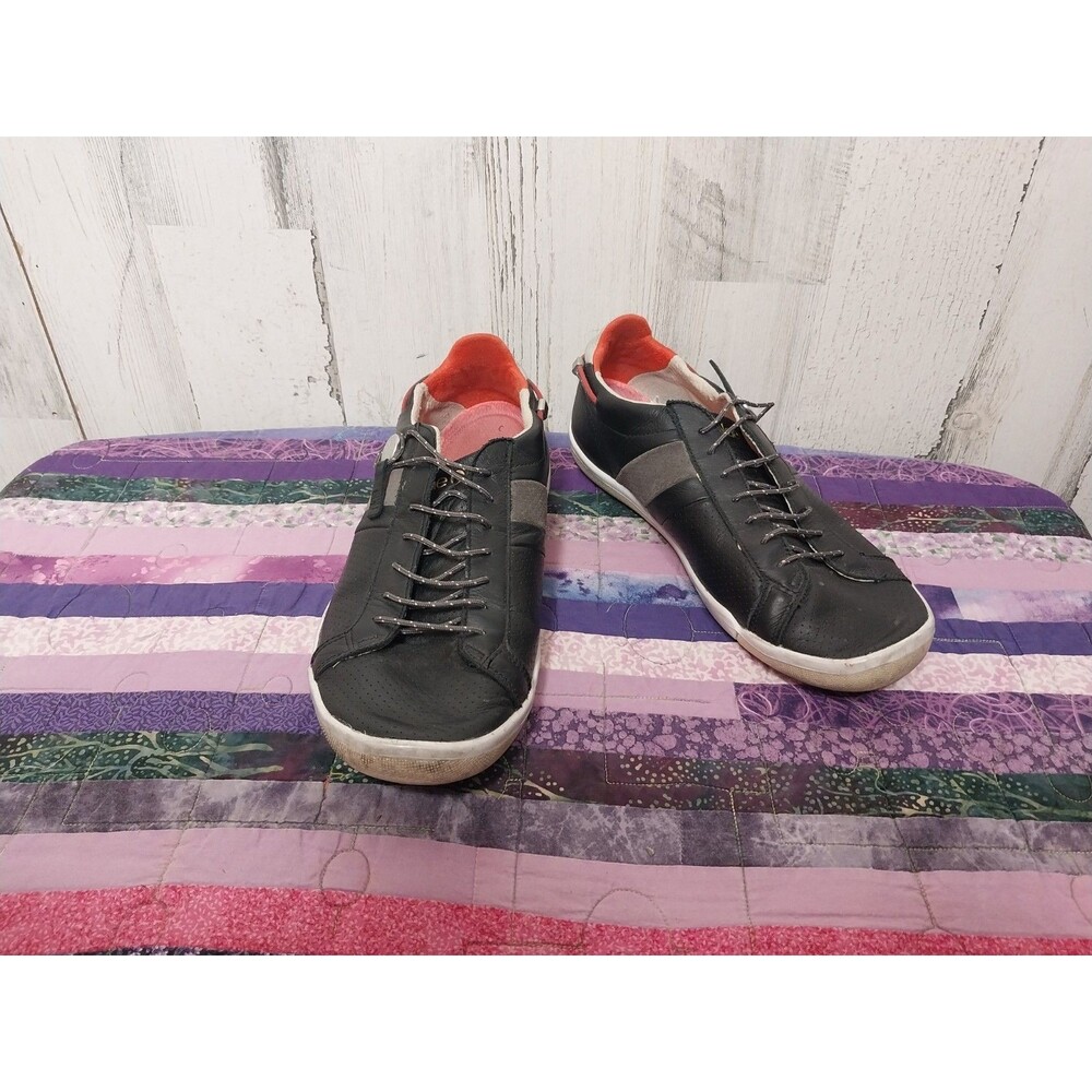Plae Mulberry Sneakers Shoes Mens 8.5 Womens 10 Lace Up Low Casual Lether Black